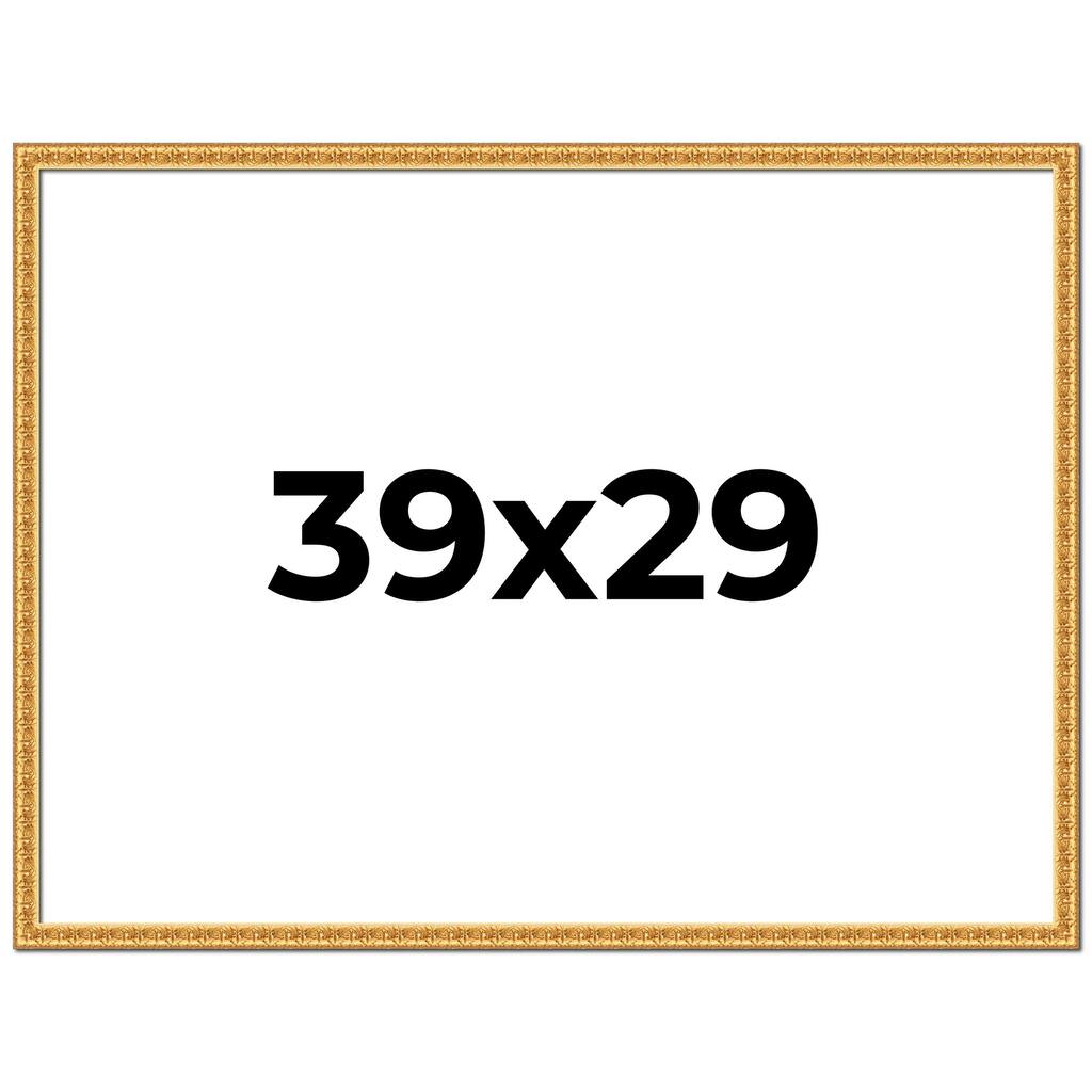 39x29 Frame Gold Real Wood Picture Frame Width 1 inches | Interior