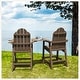 preview thumbnail 22 of 38, Tall Adirondack Chairs Set of 2 with handrails and connecting plates - 28.3"L x 22.6"W x 48.8"H Brown
