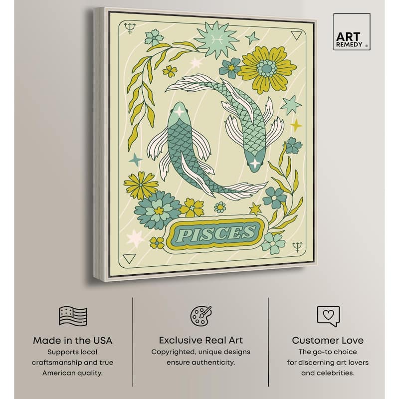 Pisces Stars Card Canvas by Art Remedy