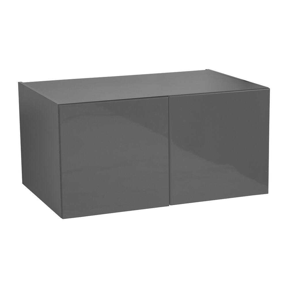 33" x 15" Wall Cabinet-Double Door-Grey - 33 x 15 x 12