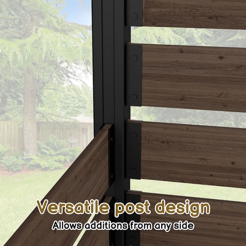 VEIKOUS 1 Pannel Versatile Outdoor Privacy Panels, Aluminum and Wooden Fence Panels for Garden