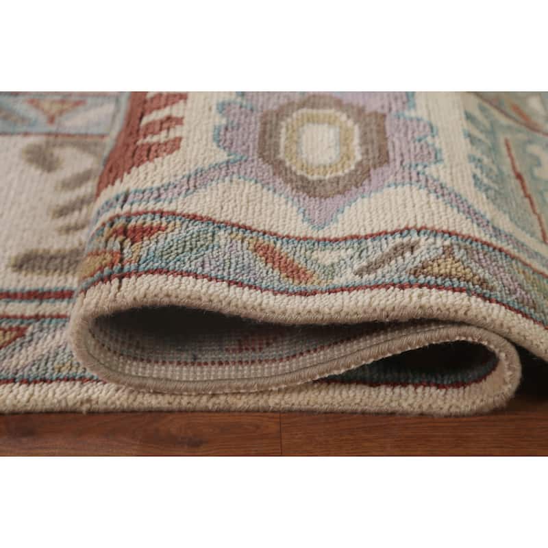Oushak Oriental Area Rug Handmade Beige Wool Carpet - 8'0" x 9'10"