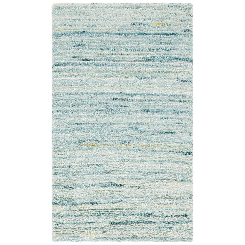 SAFAVIEH Handmade Casablanca Pierrine Wool Rug - 4' Square - Turquoise/Ivory