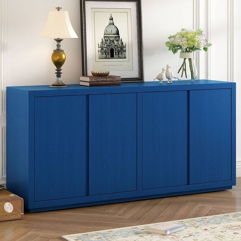 63" Ash Veneer Four-Door Buffet/Sideboard for Hallway, Entryway, Living Room