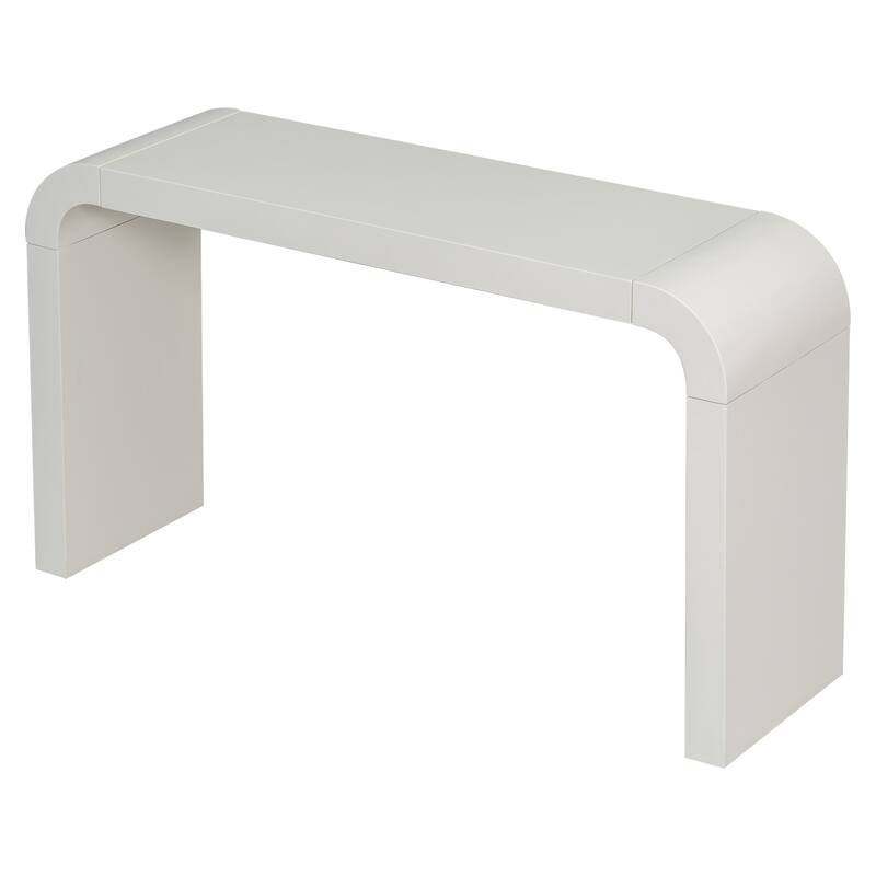 Acacia Veneer Entryway Table Sofa Table with 2 Legs, Minimalist Console Tables Curved Hallway Tables for Living Room
