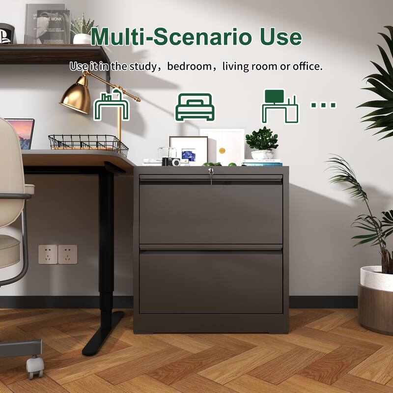 2-Drawer Lateral File Cabinet with Lock