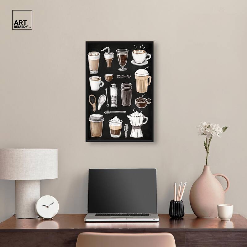 Coffee Chalkboard Canvas by Art Remedy