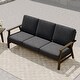 preview thumbnail 17 of 90, Casual Wood Outdoor Patio Sofa Loveseat with Cushion