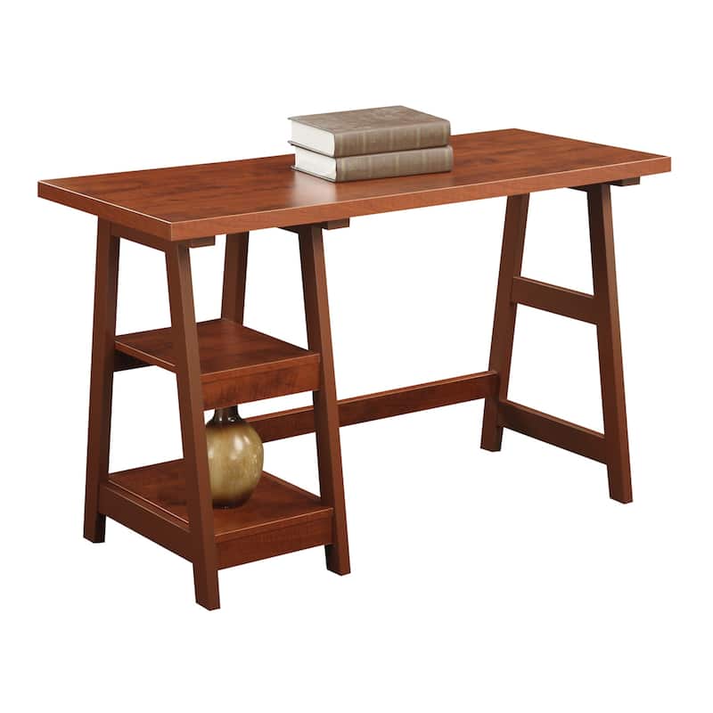 Convenience Concepts Designs2Go Trestle Desk with Shelves