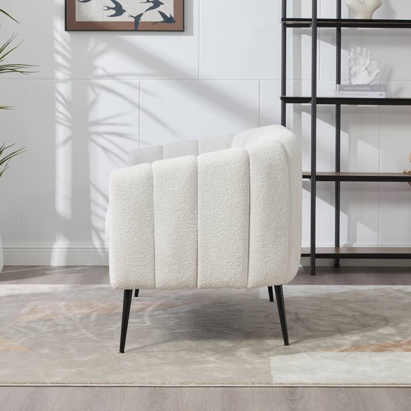 50.2"W Upholstered Mini Loveseat Accent Couch, Small Settee with Metal Legs, Channel Tufted 2-Seater Sofa