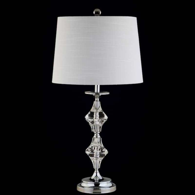 Chloe 27.5" Crystal LED Table Lamp, Clear/Chrome (Set of 2) by JONATHAN Y