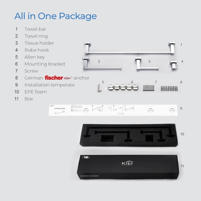 Cube 4 Piece Bathroom Hardware Set