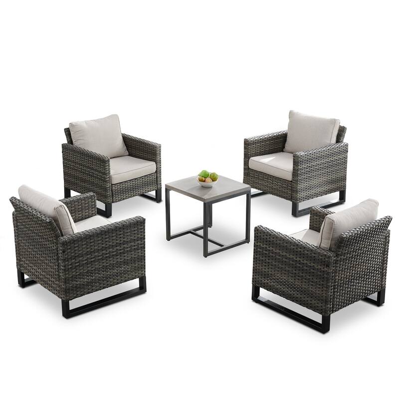 Gymojoy Outdoor Garden Patio Chairs with Side Table