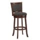 preview thumbnail 27 of 49, Verona Panel Back Linen Swivel 29-inch High Back Bar Stool by iNSPIRE Q Classic Cherry-Dark Grey Linen