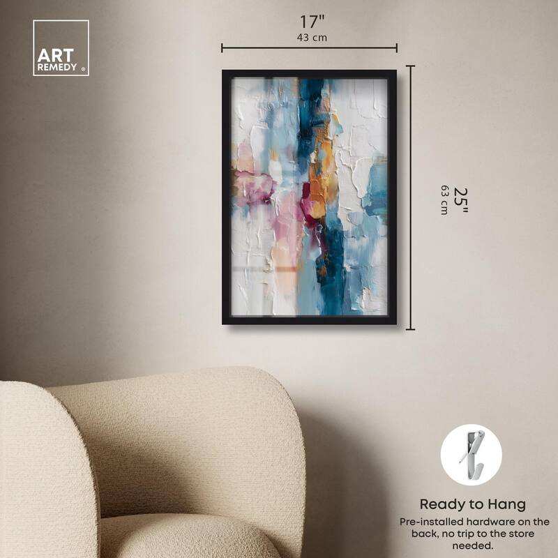 Petal Pink and Ocean Blue II Shadowbox by Art Remedy