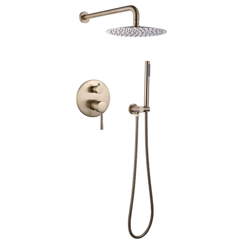 Shower Faucet With Valve Complete Shower System Set Bathroom 10 Inches Rainfall Shower Head With Handheld Sower
