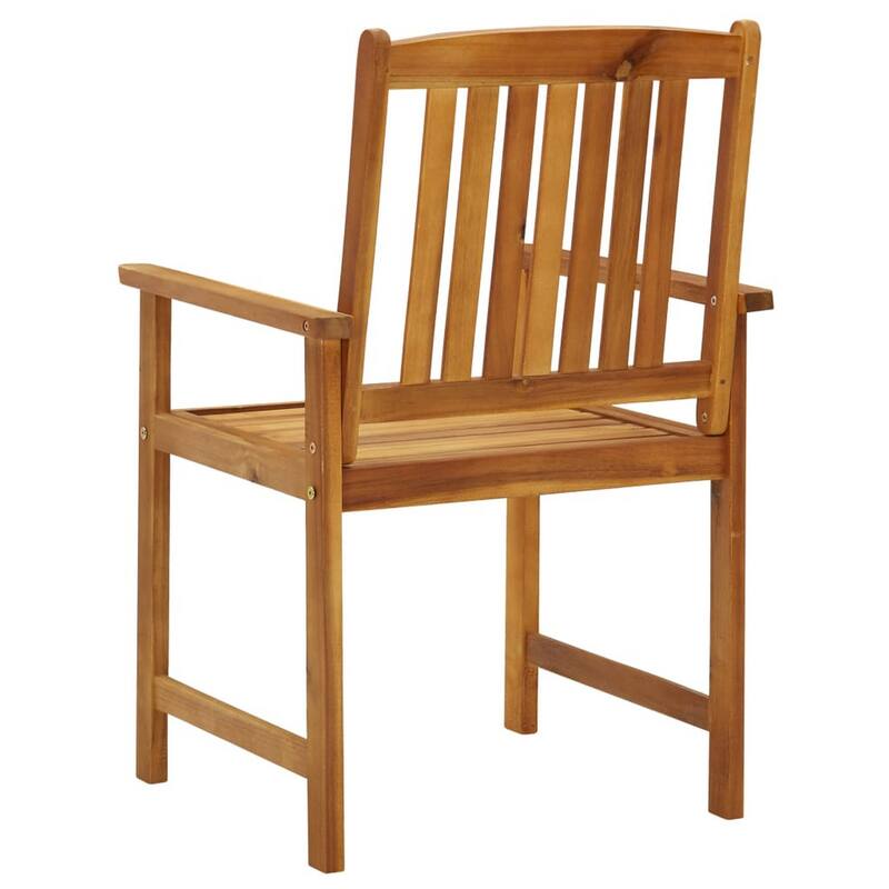 Blaire Outdoor Accent Chairs, Set of 2, Acacia Wood, Cream Cushions
