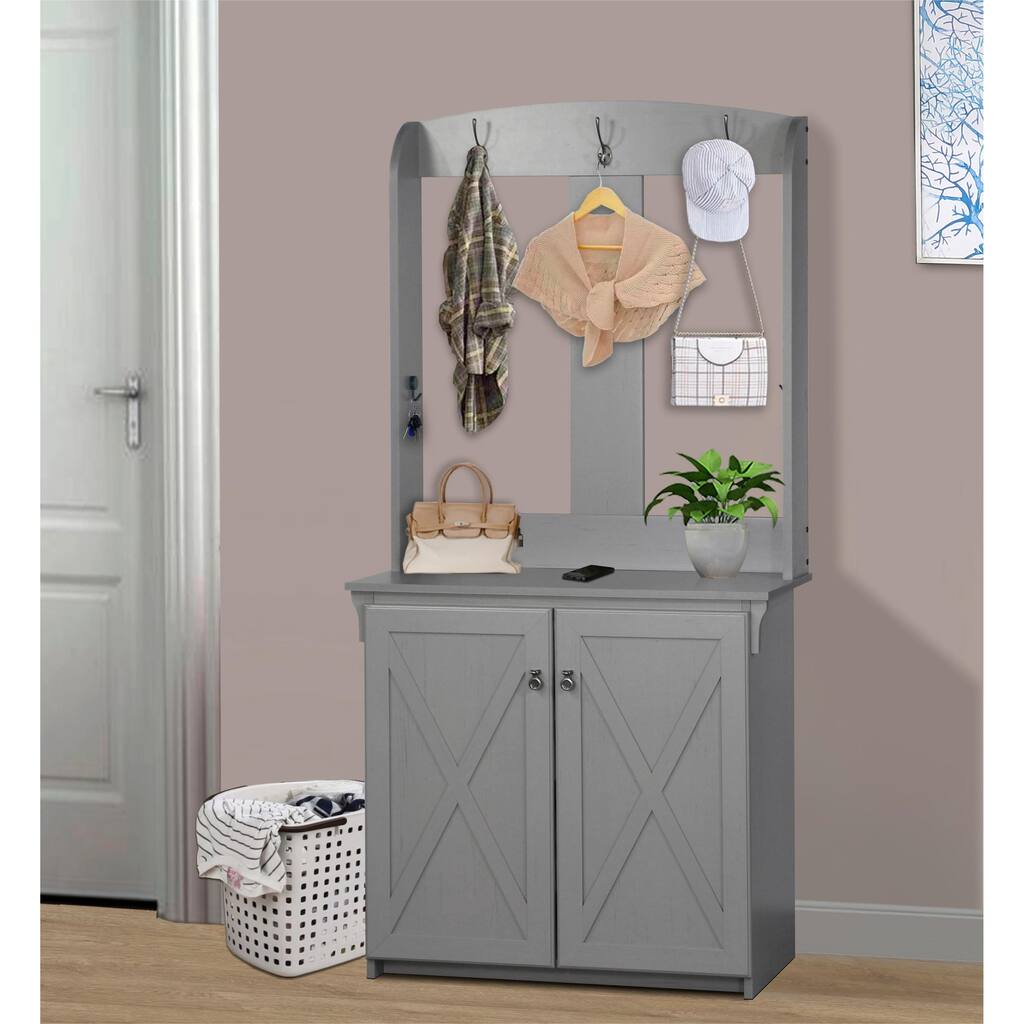 Elegant Hall Tree with Bench and Shoe Storage