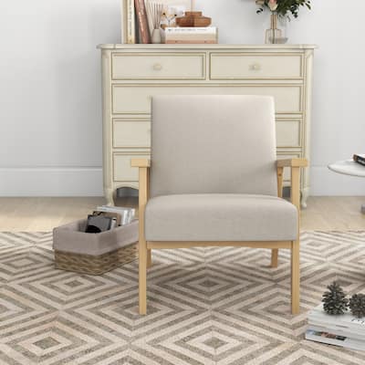 25.5 Wide Soft cushion solid wood armchair