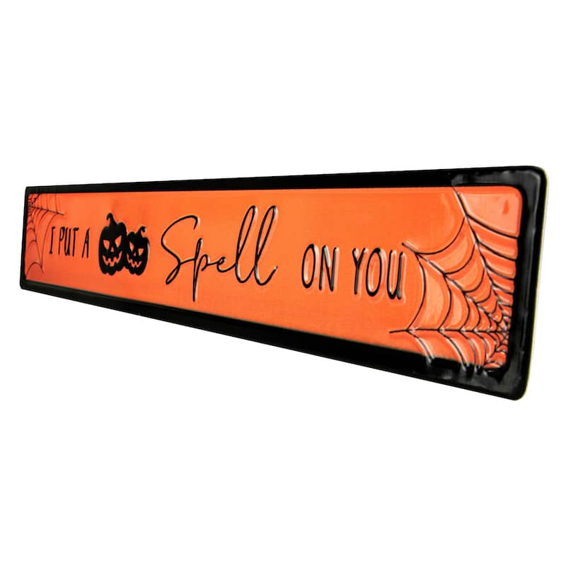 20" Orange and Black "I Put a Spell on You" Halloween Wall Sign