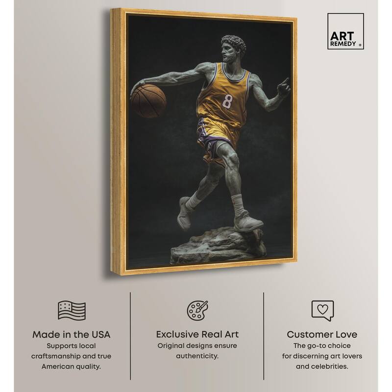 Basketball Yellow Uniform Canvas by Art Remedy