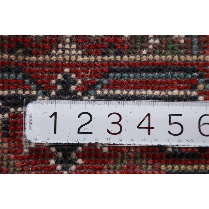 Hand Knotted Oriental 100% Wool Carpet Traditional Medallion Navy Blue & Blues Heriz (serapi) Area Rug - 3' 0'' X 2' 0''