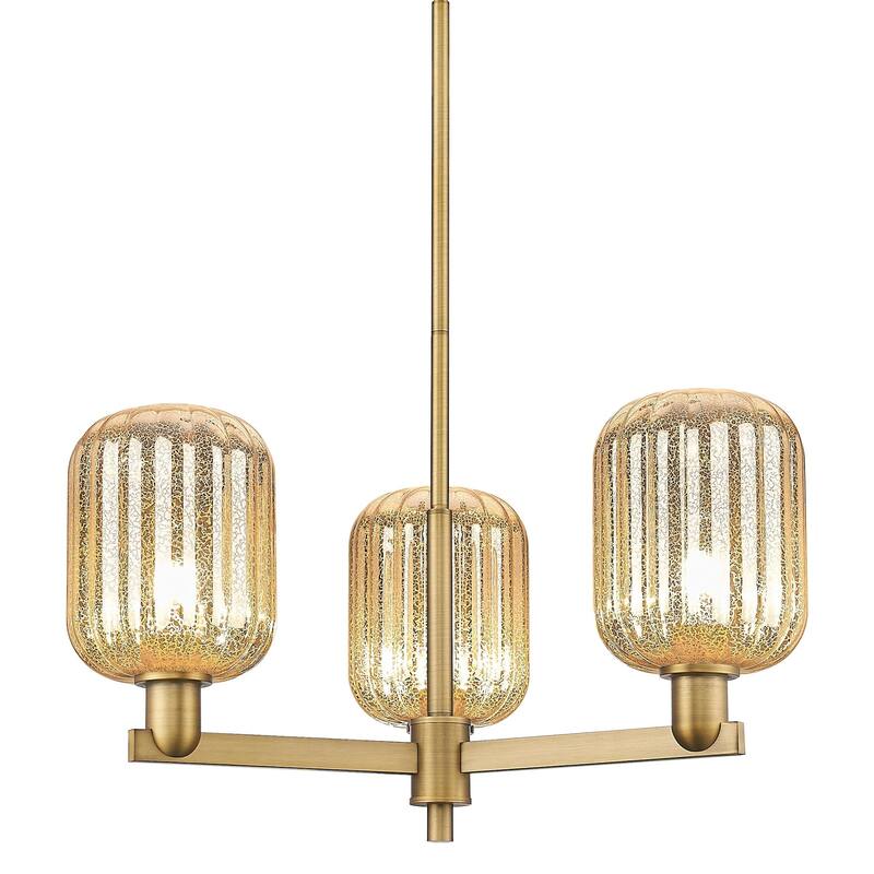 Innovations Lighting 716-3CR-14-18 Preston Chandelier Cylinder Preston - Brushed Brass / Mercury