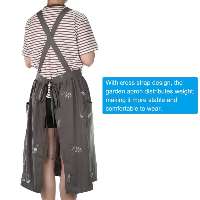 Cotton Aprons, 100 x 140cm Adjustable Bib Kitchen Apron with Pockets - 100 x 140cm