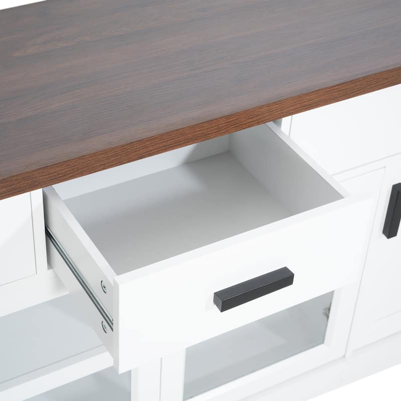 Christopher Knight Home - Moonridge Manufactured Wood 67" TV Stand with Glass Doors and Storage Drawers