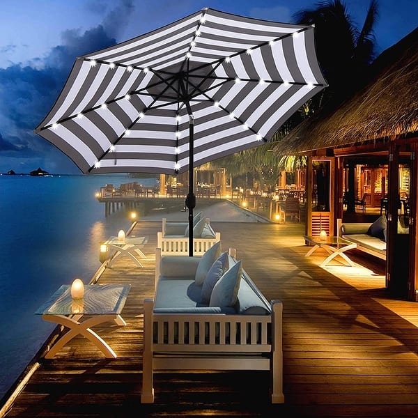 green umbrella for patio table Formosa Covers 7.5ft aluminum market crank & tilt color Hunter 20