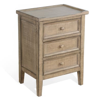 13 in. Distressed Brown Rectangle Wood End Table with Storage Drawer for Convenience