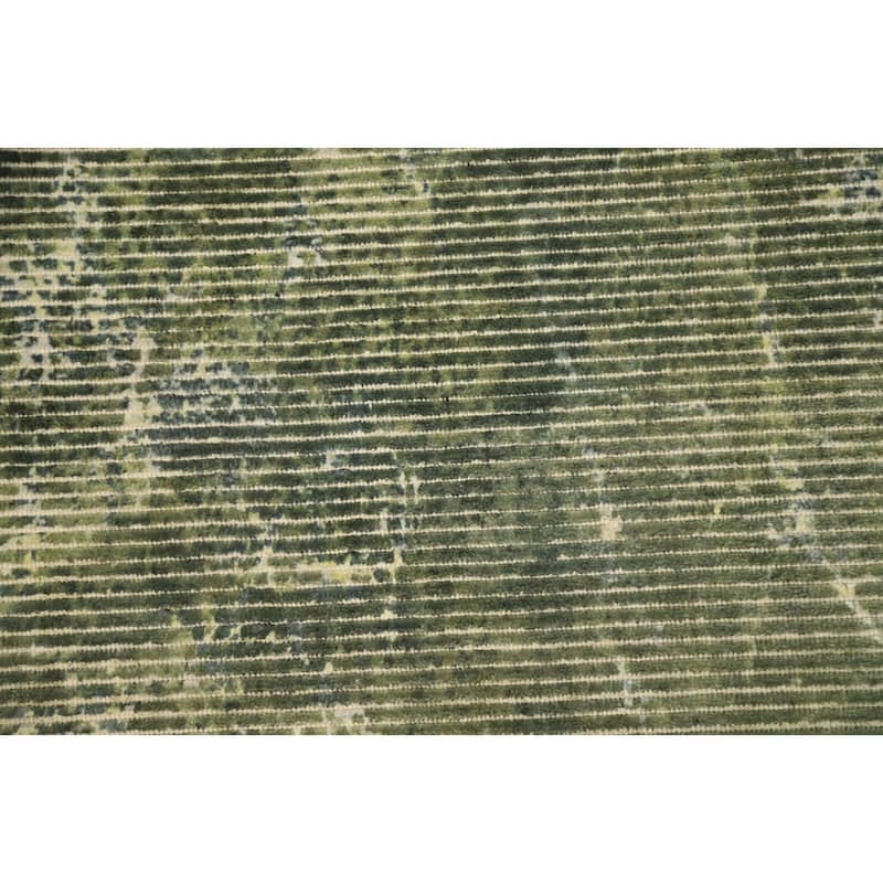 Hand Knotted Oriental Viscose Silk Carpet Modern Abstract Green Abstract Area Rug - 7' 7'' X 5' 4''