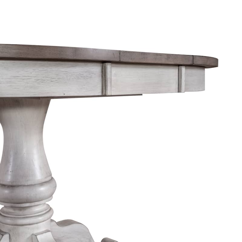 Ocean Isle Antique White Weathered Pine Pedestal Table