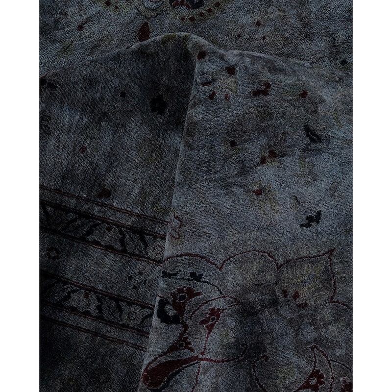 Overdyed, One-of-a-Kind Hand-Knotted Area Rug - Black - 12' 6" x 17' 10"