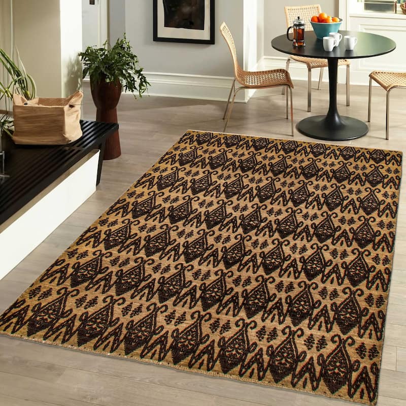 ECARPETGALLERY Hand-knotted Peshawar Ziegler Khaki Wool Rug - 5'1 x 7'3