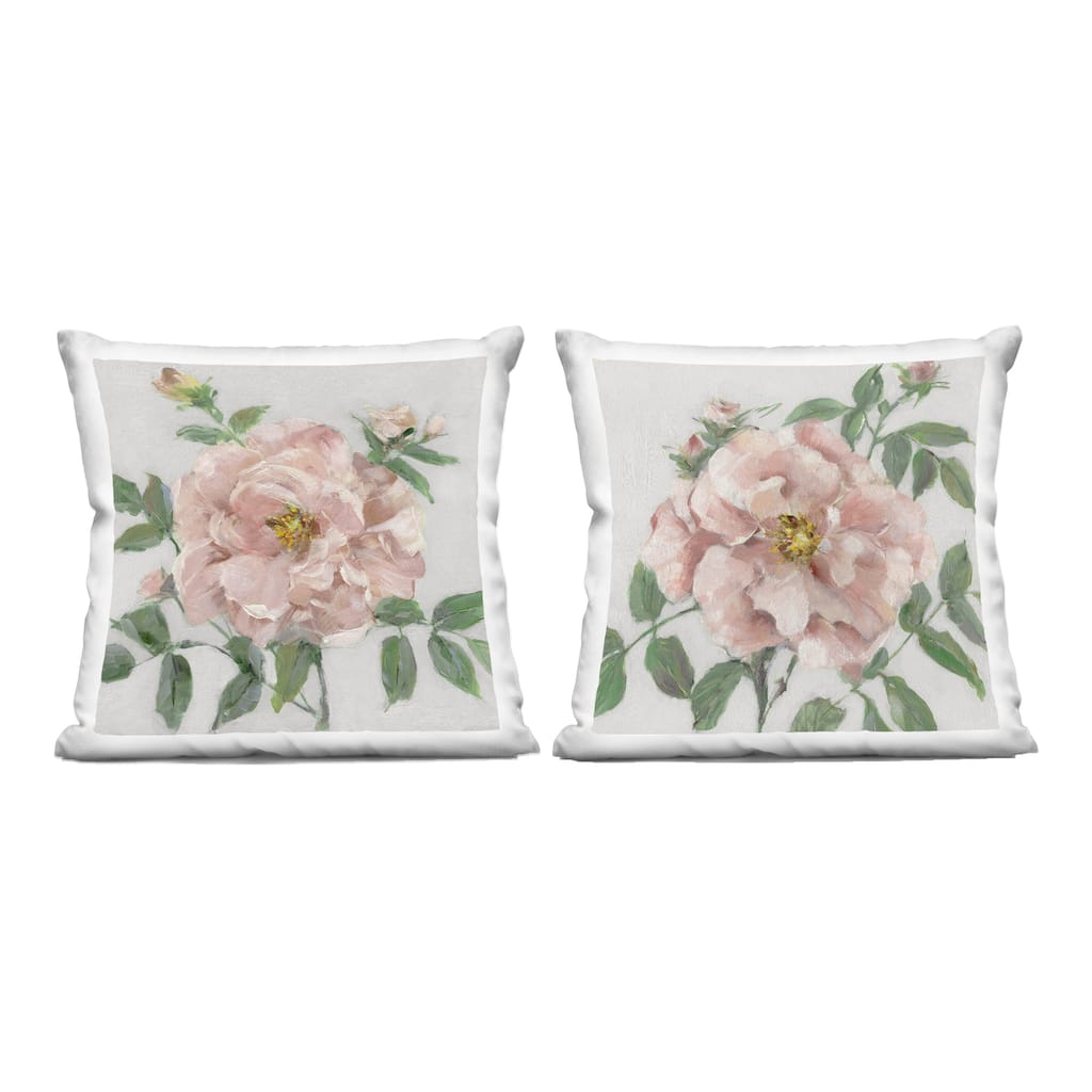 Stupell Soft & Subtle Peonies Decorative Printed Throw Pillow Design by Sally Swatland (Set of 2)