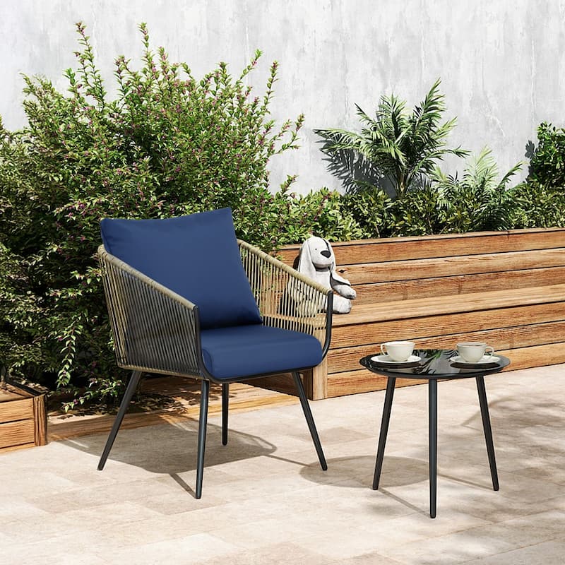 Aoodor Outdoor Chair Cushions Set, Water Resistant Deep Seat Cushions