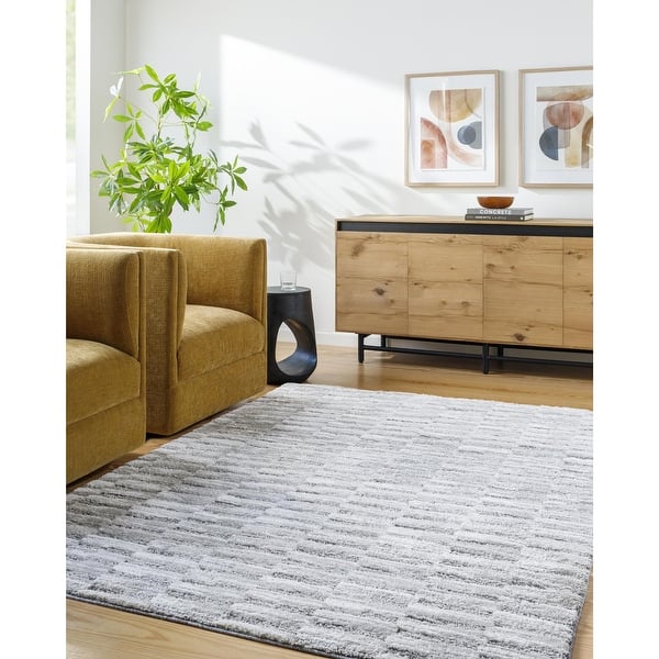 slide 2 of 7, Livabliss Delight Shag Global Geometric Area Rug 5' 3" x 7'