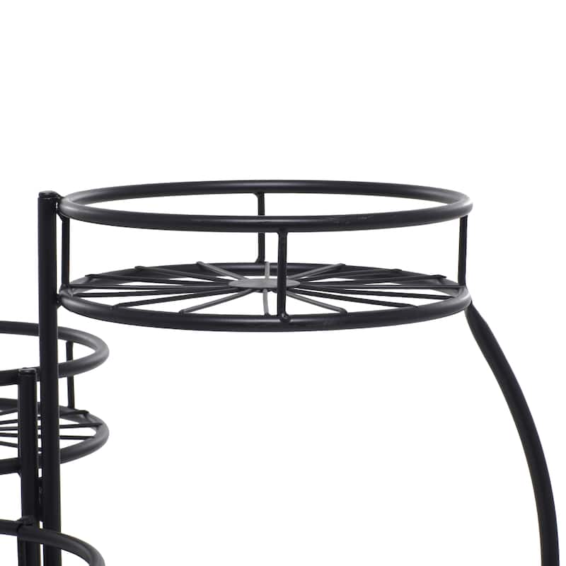Metal Starburst Indoor Outdoor 3 Tier Indoor Outdoor Plantstand - Black, White, Green, Blue - Roche River Decor