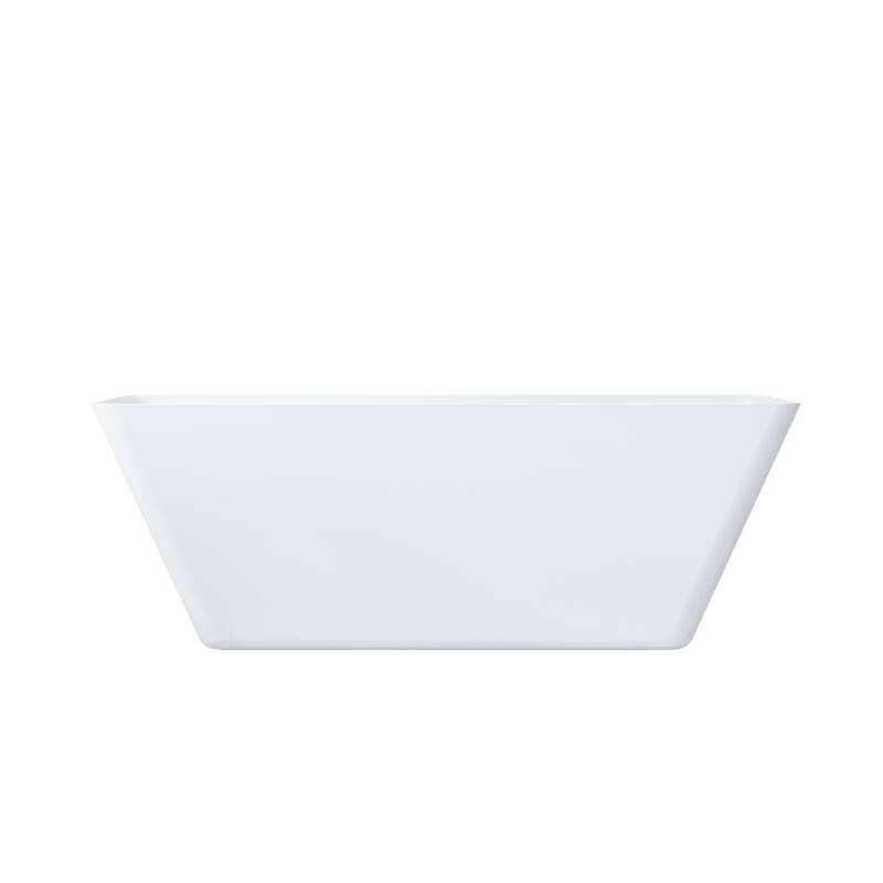 66'' W,78 GALLONS Freestanding Acrylic Soaking Bathtub With Drain And Overflow Holes
