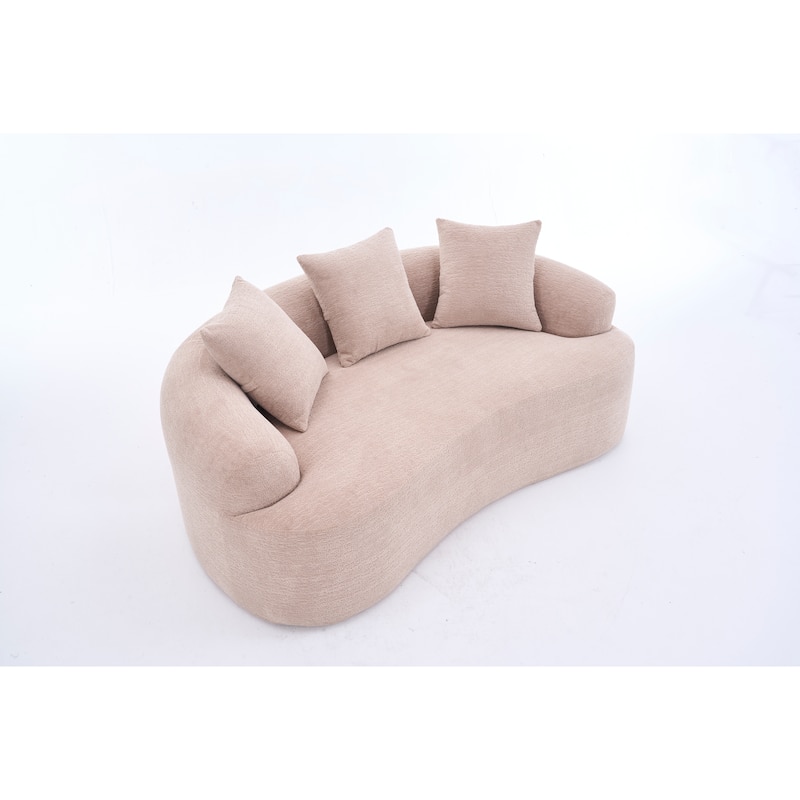 65"Chenille 2-Seater Sofa with Easy Assembly, Medium Firm Cushion, and 300 lbs Weight Capacity"