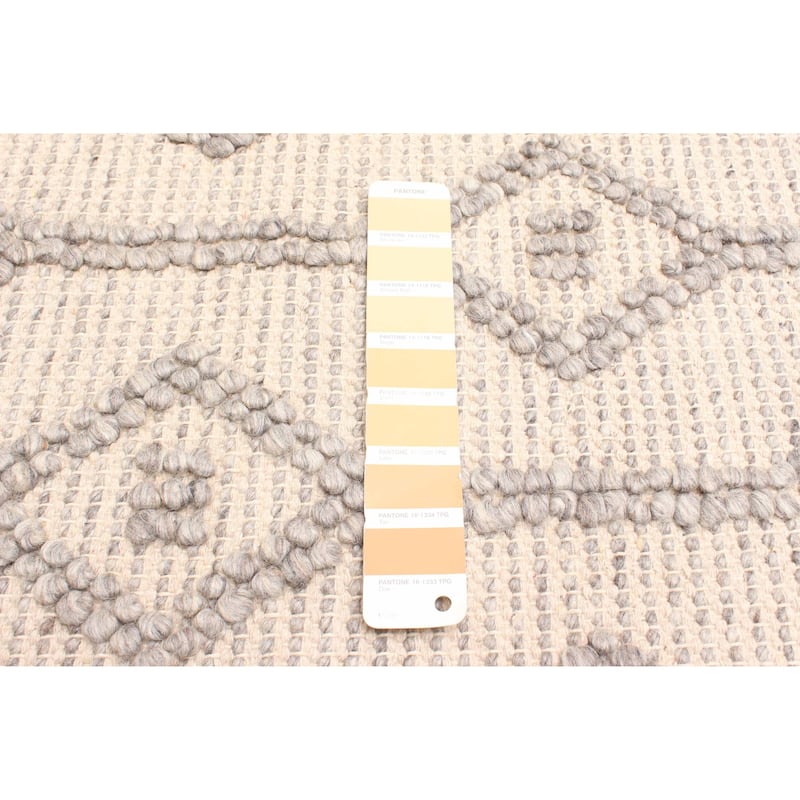 ECARPETGALLERY Braid weave Sienna Beige Wool Rug - 5'2 x 7'9