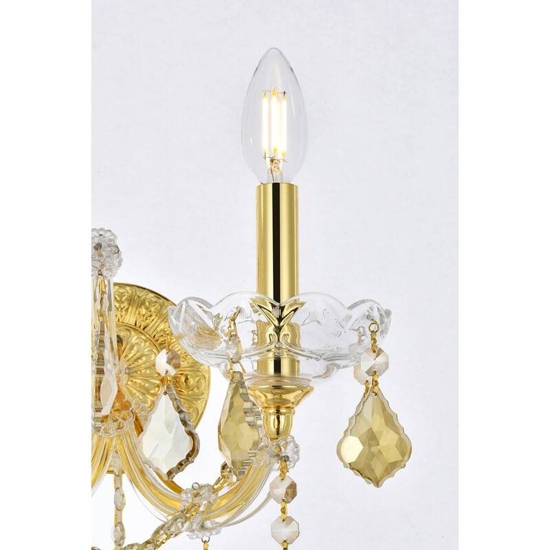 Fleur Illumination Collection Wall Sconce D:12in H:16in E:8.5in Lt:2 Gold Finish