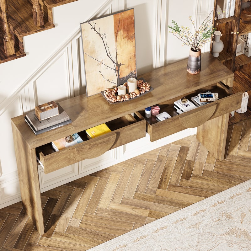 63-Inch Console Table with 2 Drawers