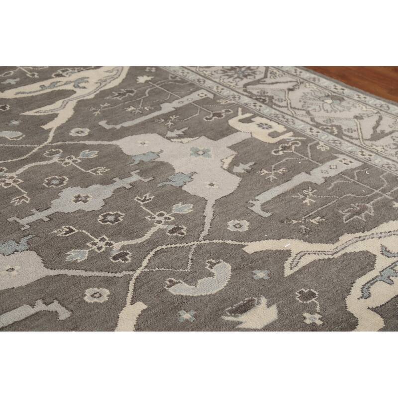 Transitional Oushak Area Rug Hand-Knotted Wool Carpet - 8'2" x 9'10"