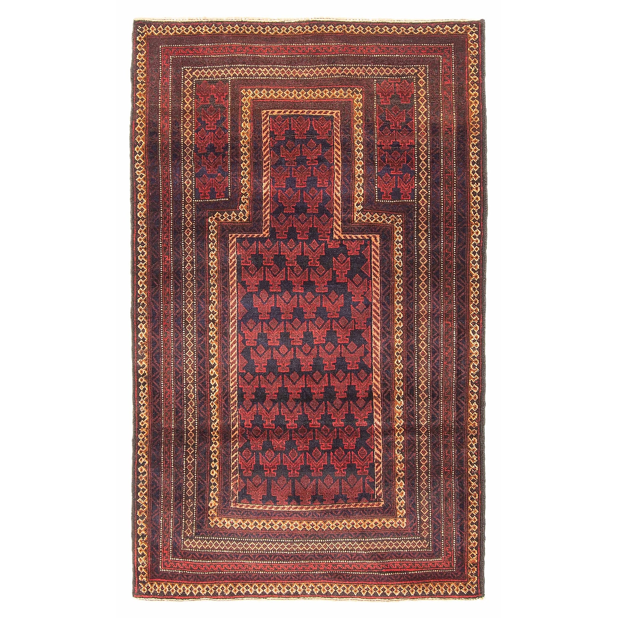 Teimani Burgundy Rug 3'1" x 5'1" - 3'1 x 5'1