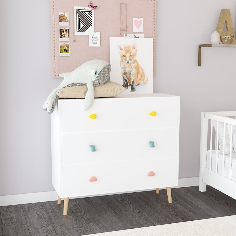 3-Drawer Kids Dresser, Baby Nightstand for Bedroom