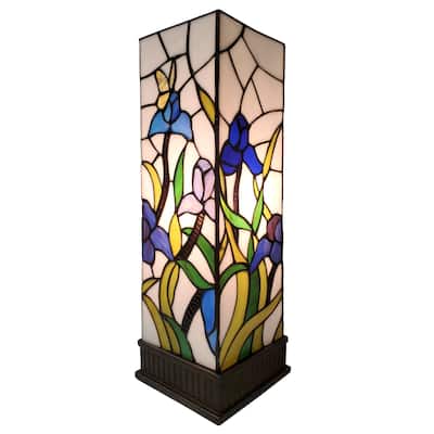 Tiffany Style Stained Glass Table Lamp 18" Tall AM1115TL06B Amora Lighting