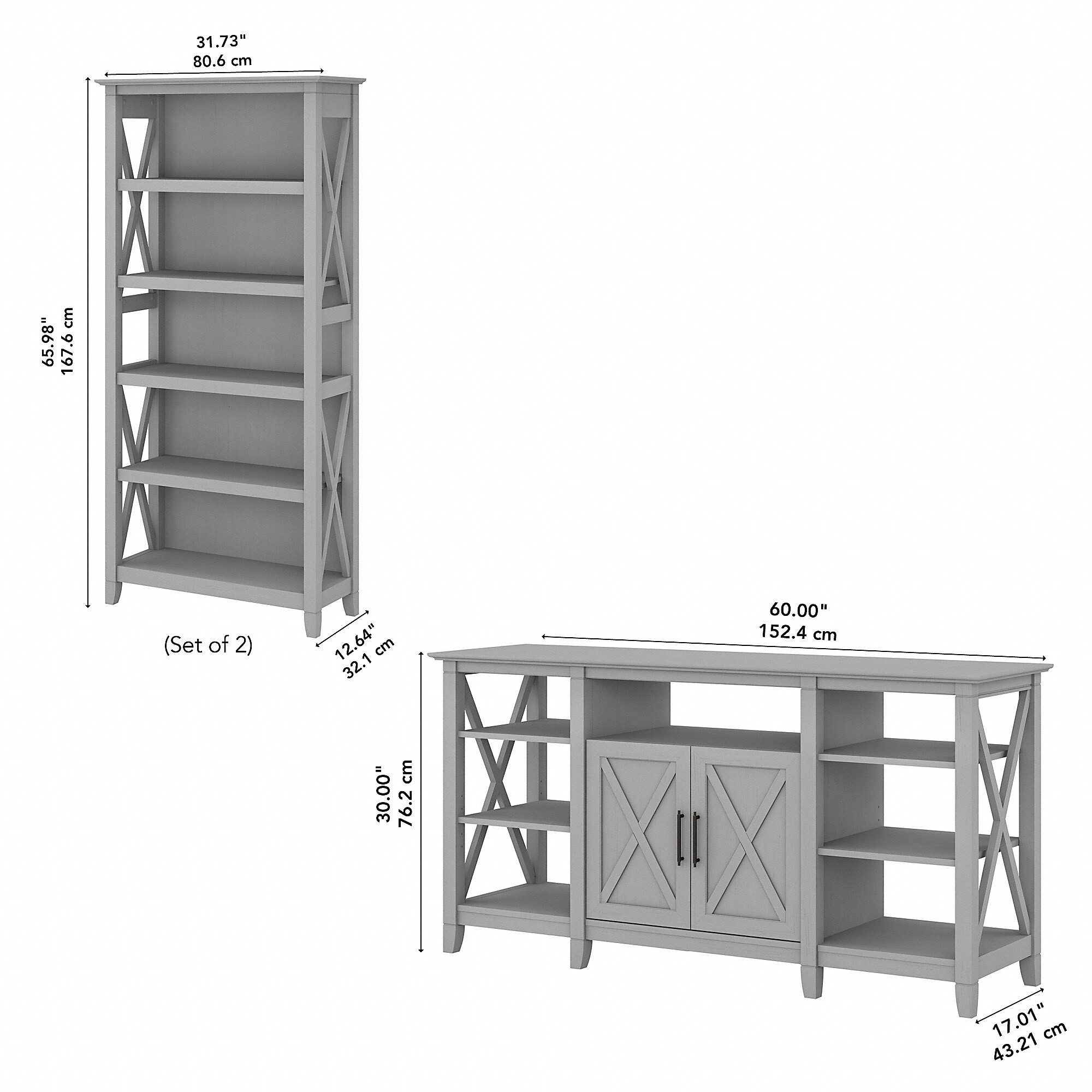 The gray barn tall tv stand with set deals of 2 bookcases