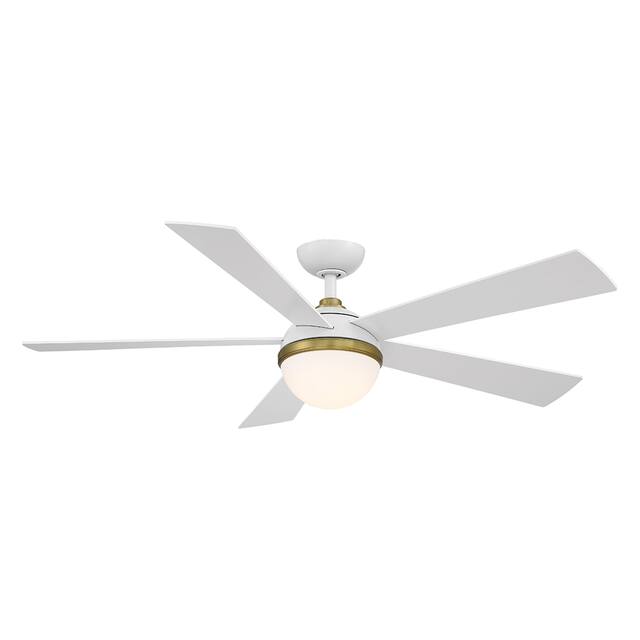 Eclipse Indoor and Outdoor 5-Blade Smart Compatible Ceiling Fan 54in with 3000K LED Light Kit and Remote Control